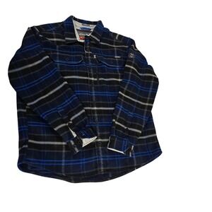 Eddie Bauer Mountain Ops Flannel Shirt Mens‎ XL Blue Plaid Classic Fit Outdoor